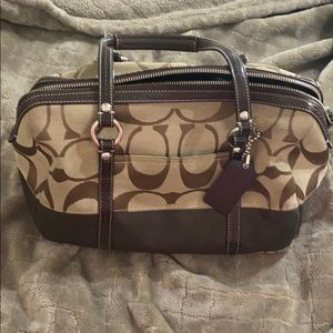 Coach Brown Canvas Shoulder Bag